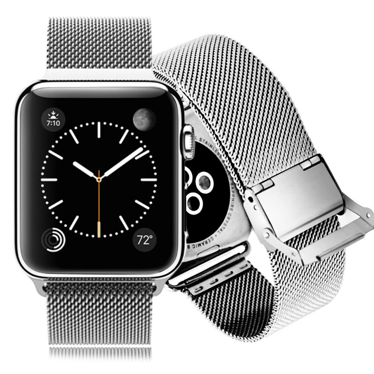 Gesp roestvrijstalen slimme horlogeband vervangende riem voor Apple Watch 38 MM
