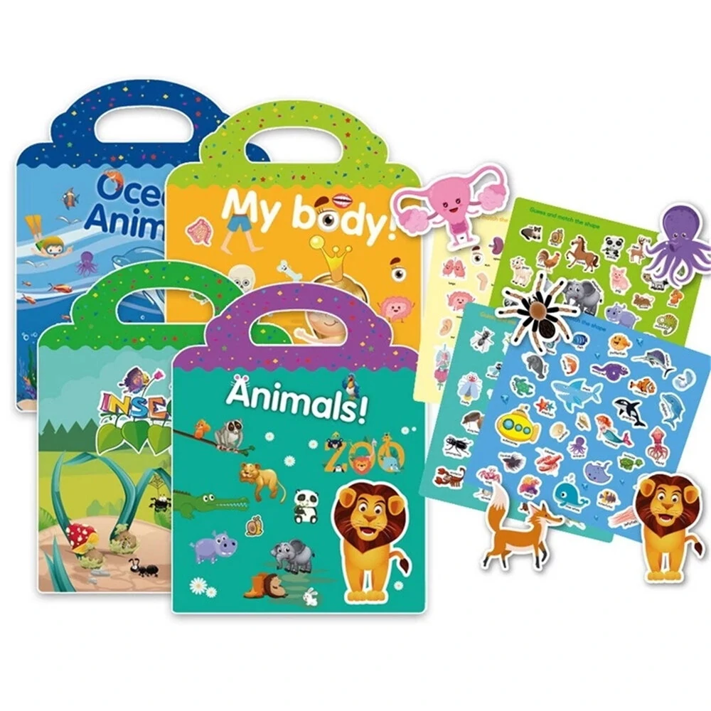 Diy scene sticker eco friendly children activity sticker book handmade puzzle toys kids gift scene sticker for kids