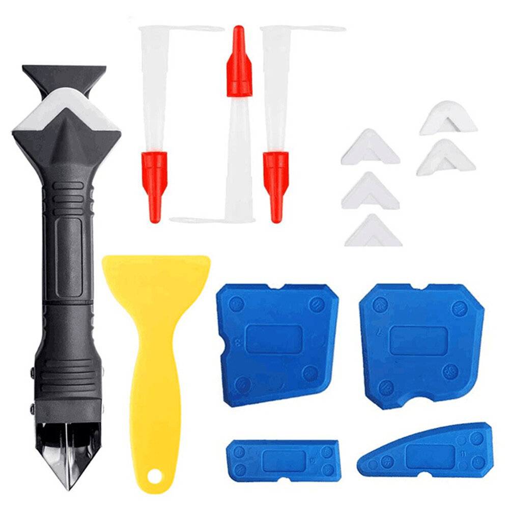 

15Pcs Caulking Nozzle Silicone Sealant Smooth Scrapers Grout Kit Remover Caulk Tool Finisher
