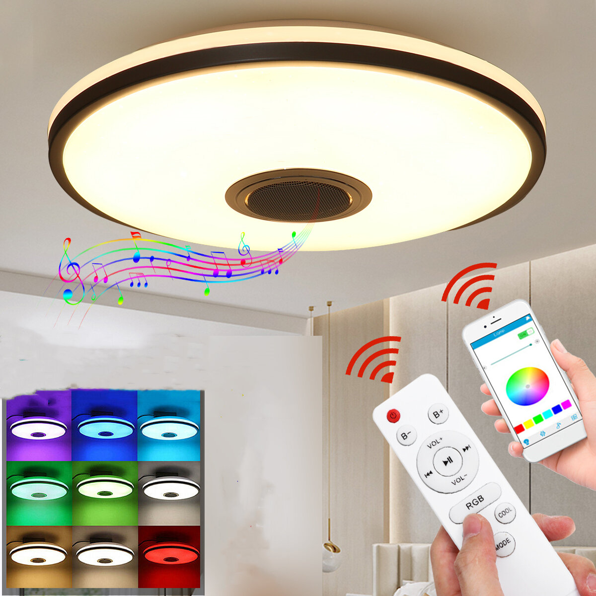 

30W 60W bluetooth LED Ceiling Light Smart Music Chandelier APP Intelligent RGB Lamp with Remote Control