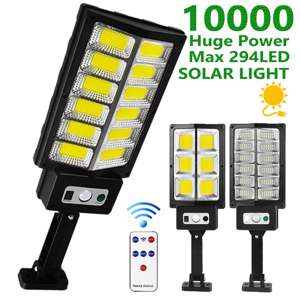 10000MAH COB LED Solar Spotlights PIR Motion Sensor Solar Wall Lamp Outdoor Waterproof Solar Powered Sunlight for Garden
