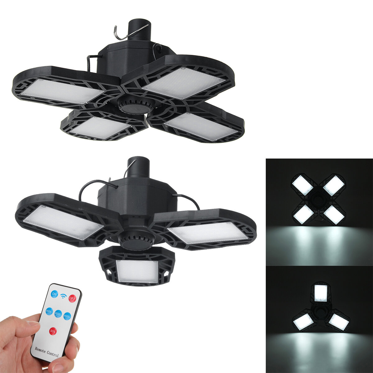 120W Fernbedienung Solar Camping Licht 5-Modi USB-Aufladung Wasserdicht LED Leichte faltbare Notlampe für den Außenbereich