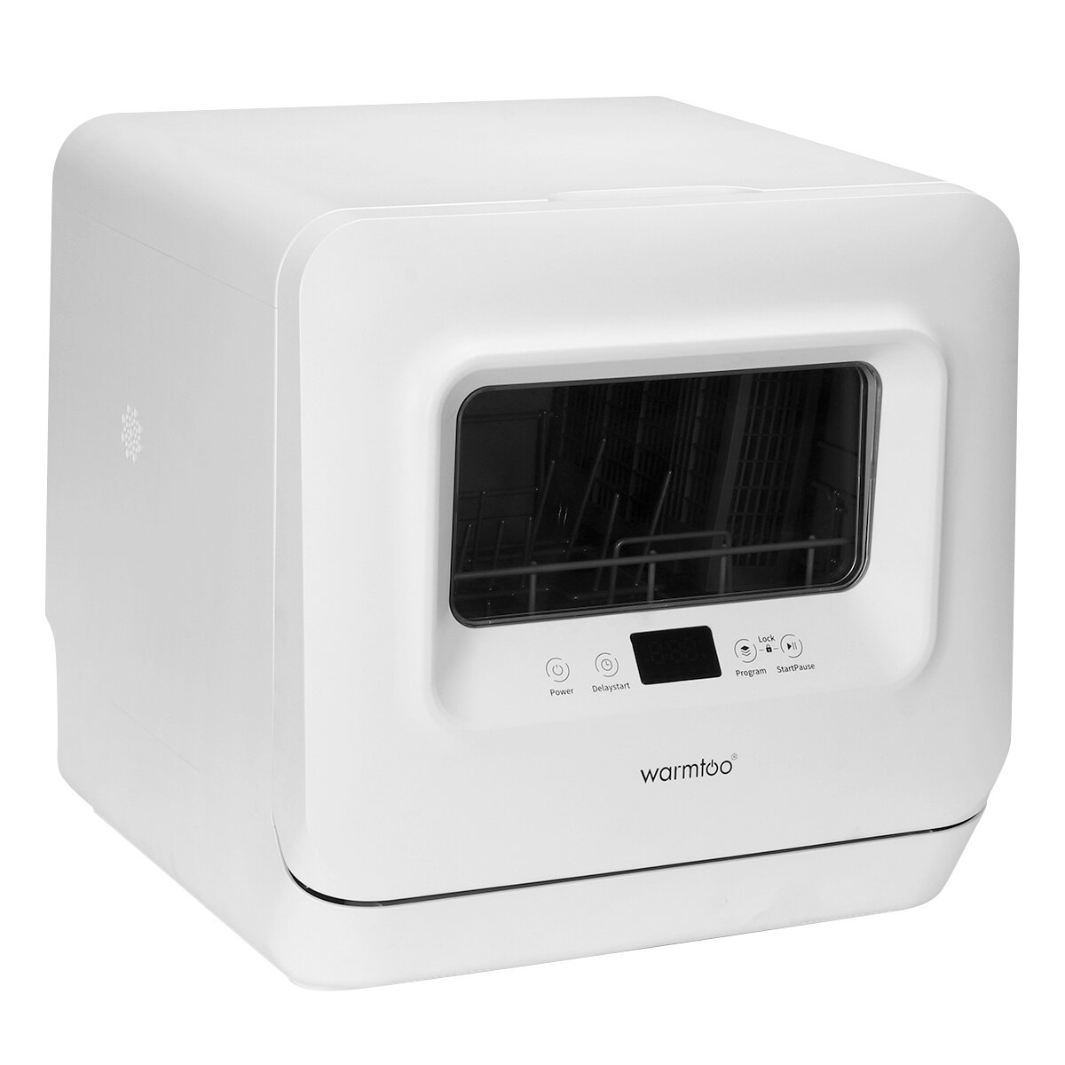 Warmtoo WQP4-6204 Automatic Countertop Dishwasher 850W 5 Washing Programs 2/3 Place Setting