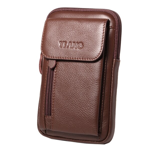 genuine leather 5.5-7″ cell phone bag waist bag crossbody bag for men at Banggood