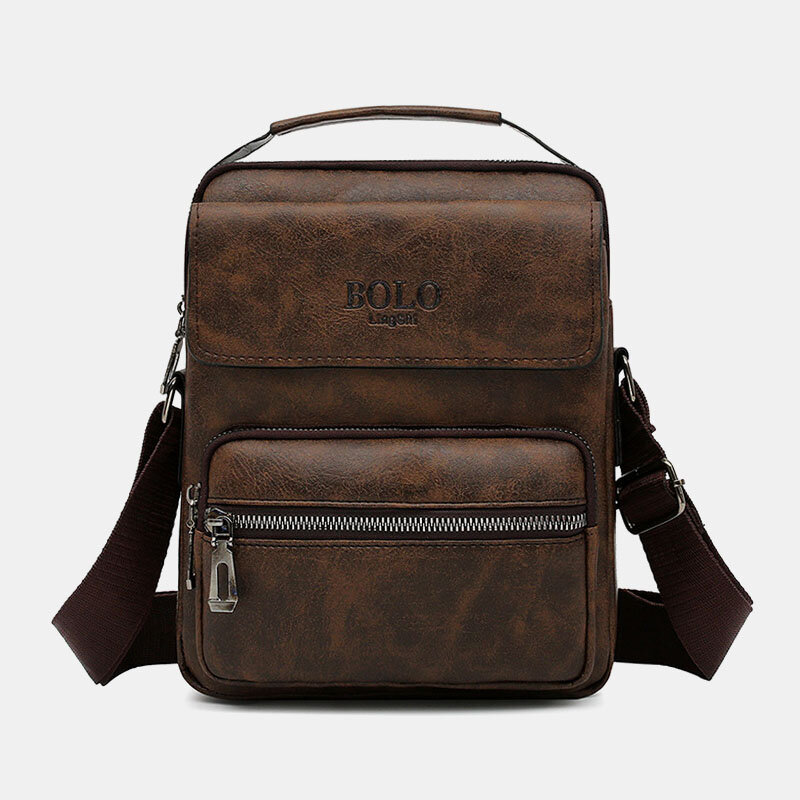 

Men PU Leather Multi-pocket Anti-theft Messenger Bag Crossbody Bags Shoulder Bag Handbag Briefcase