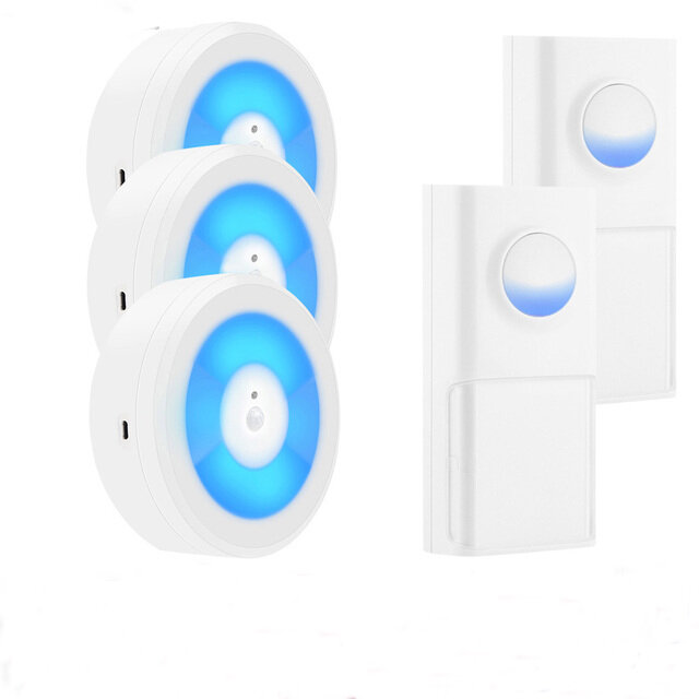 

SMATRUL 433MHZ Wireless Smart PIR Motion Sensor LED Night Light Doorbell Ring Chime Home USB Powered Waterproof