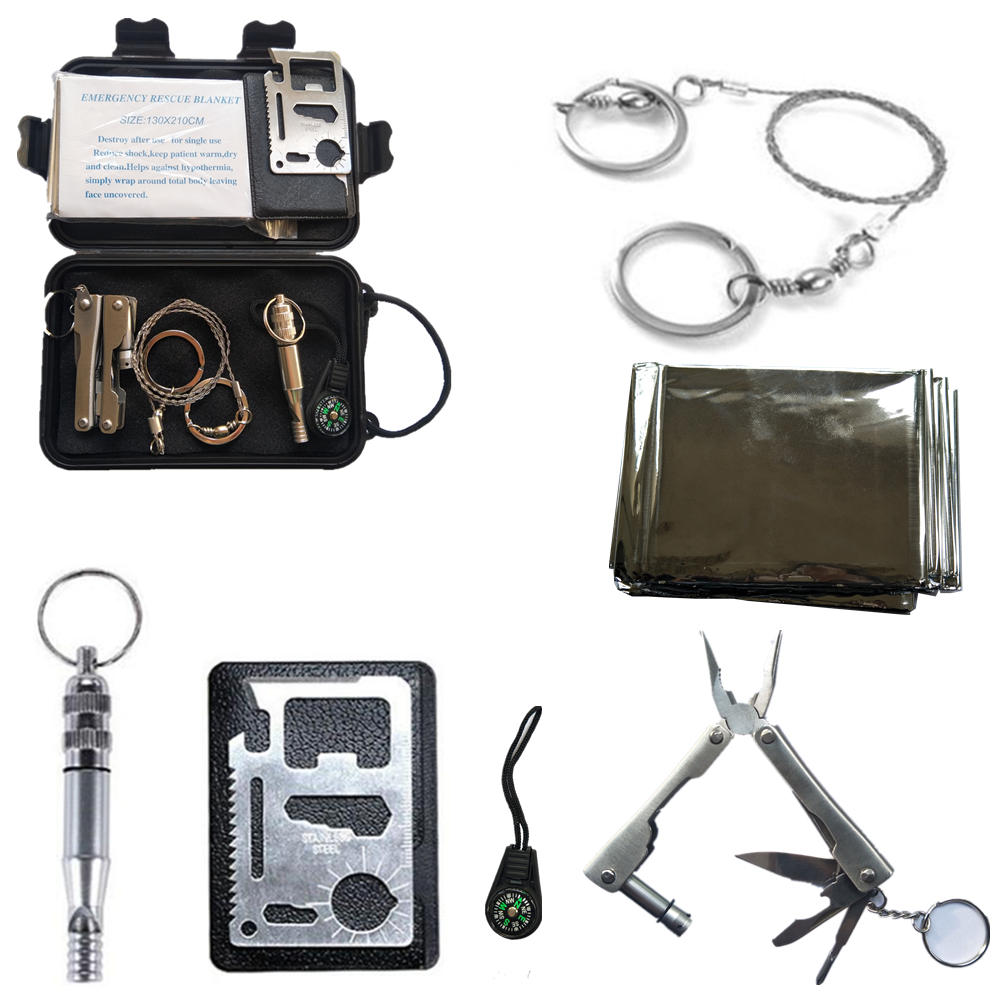 SOS Survival Emergency Kit Outdoor Camping Hiking Self-help Equipment Box Sports 