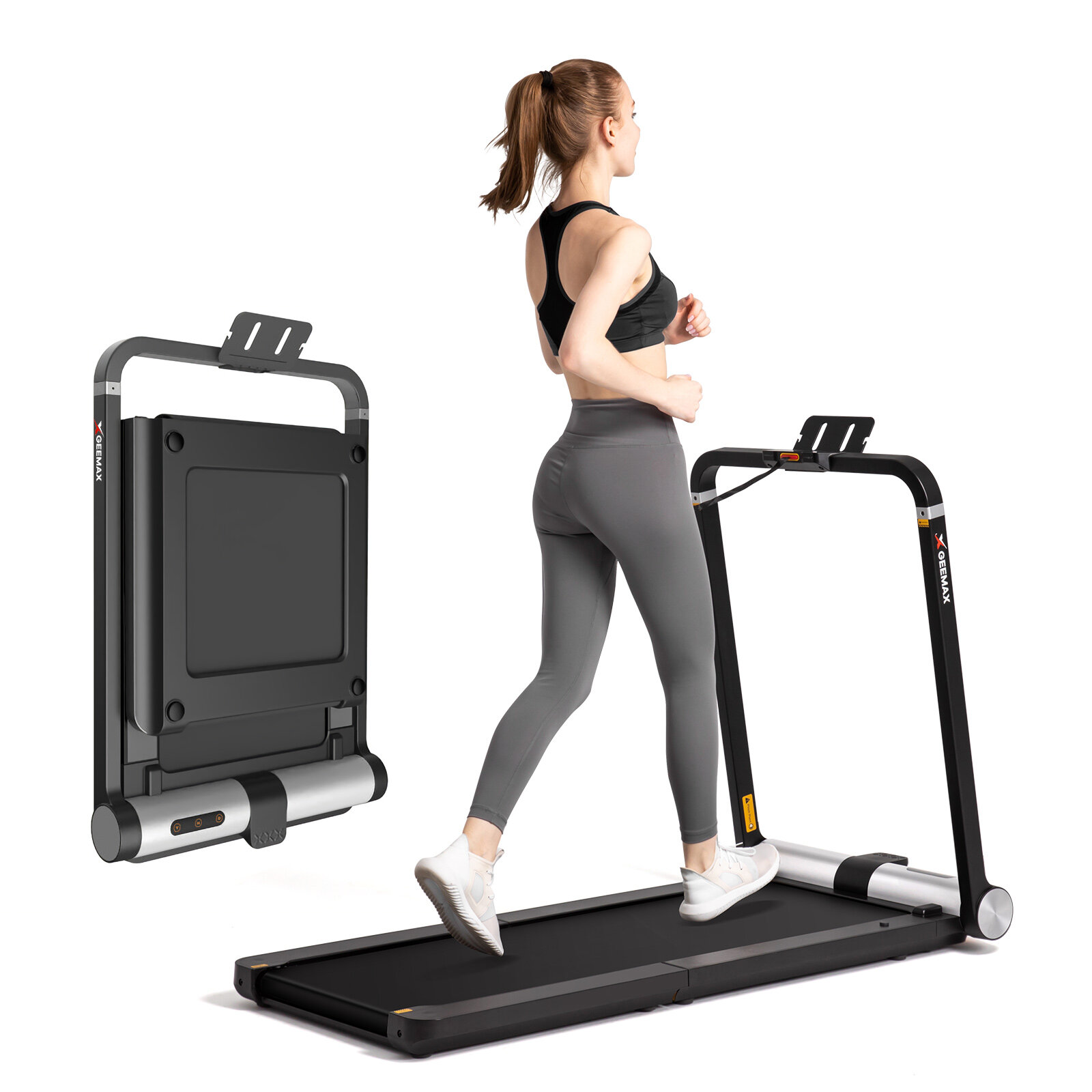 Geemax F1 Desk Treadmill Manual/Automatic Modes Folding Walking Pad Non-slip Smart LCD Display 10Km/H Running Fitness Equipment