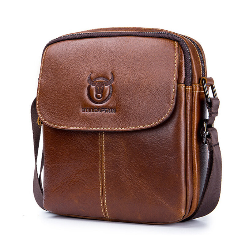 BULLCAPTAIN DJB07 Casual Crossbody Bags Genuine Leather Men's Shoulder Bag Fashion Business Messenge