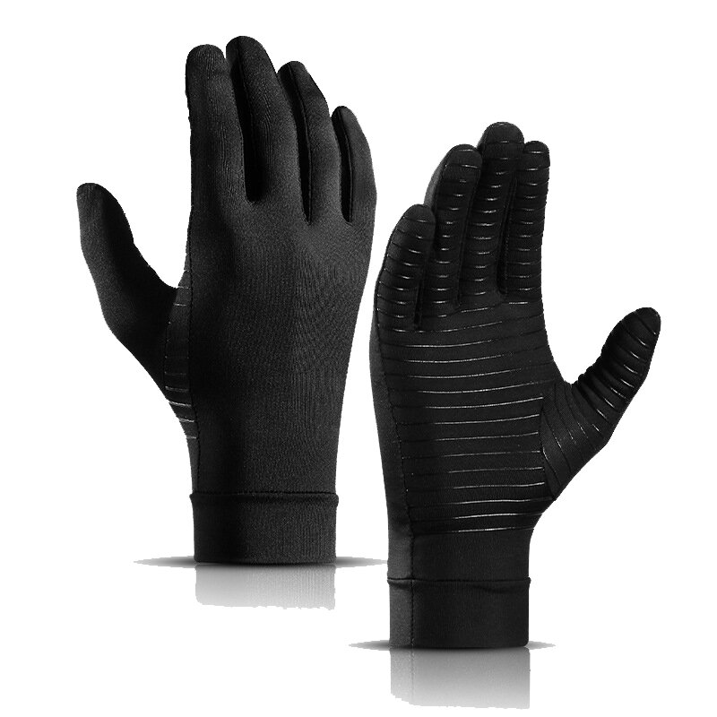 1 Pair Breathable Non-Slip Arthritis Care Gloves Pressure Gloves Outdoor Fitness Gym Gloves Full Fin