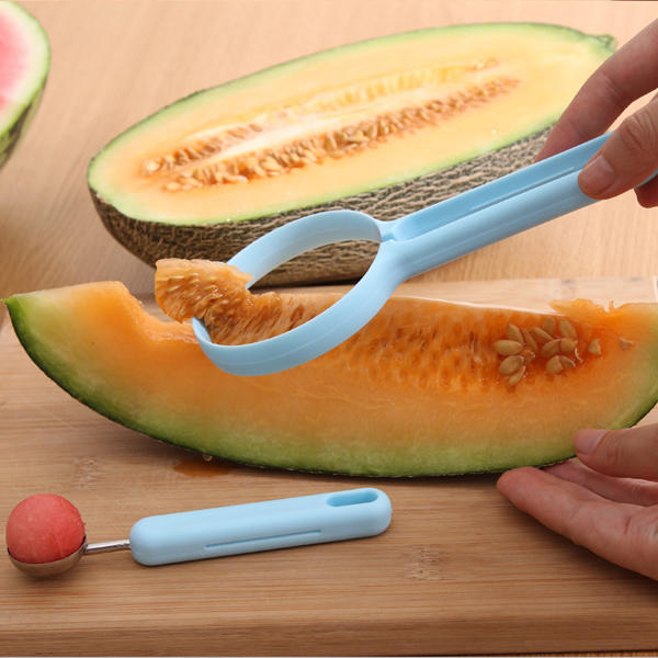 Honana CF-SP02 2Pcs/set Fruits Scoops Peeler Spoon Cutter Melons Dig Ball Kitchen Gadget