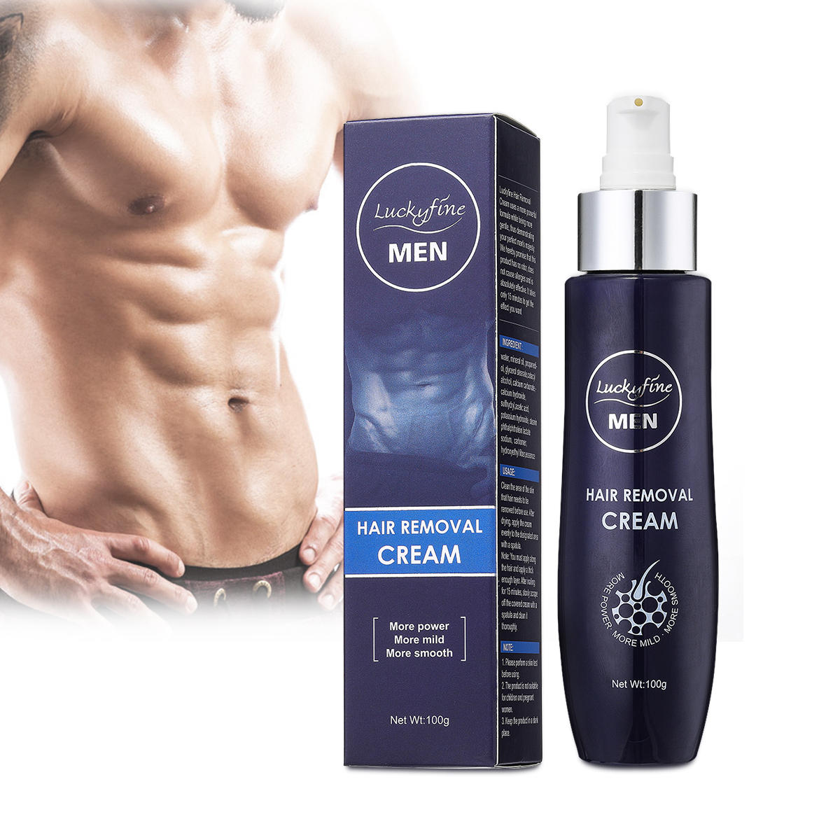 Luckyfine Mens Hair Removal Cream Extra Gentle Hair Growth Stopper for Sensitive Areas Powerful Formula