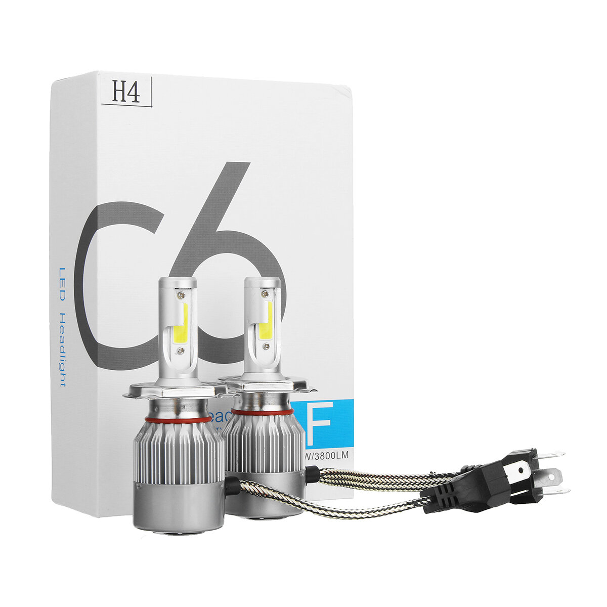 

C6 COB LED Фара противотуманная фара Лампа H1 H3 H4 H7 H8/H9/H11 9005/9006 72W 7600LM 6000K Белый 2PCS для Авто Мотор
