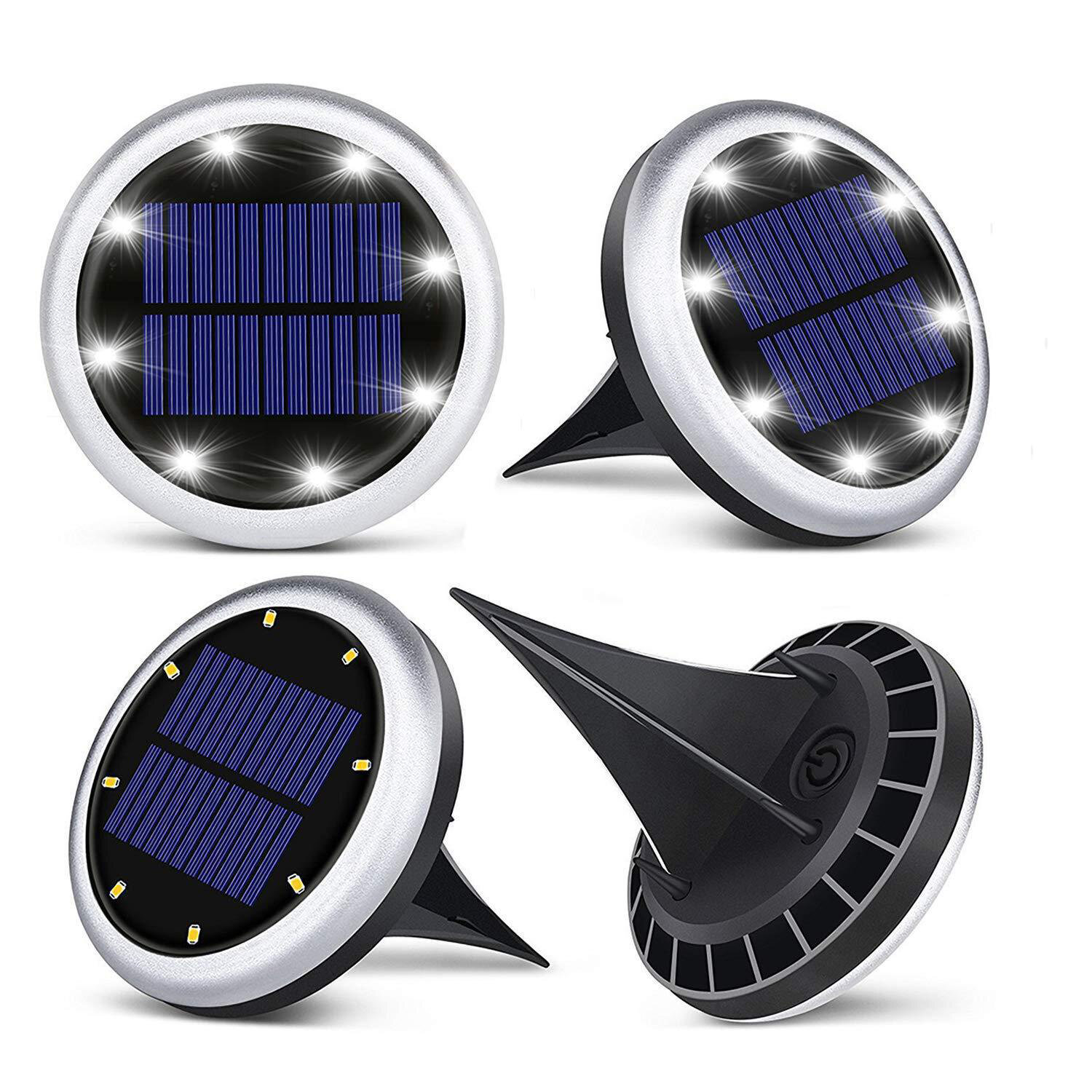 XANES® 8 LED Solar Zemin Işıklar Outdoor Su Geçirmez Manzara Diski Lamba Bahçe Yol Yard Güverte Veranda Geçit