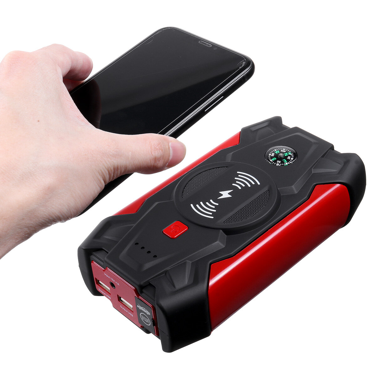 600A Wireless Charger Car Jump Starter Startup Power Source with USB Output for Car Vehicles