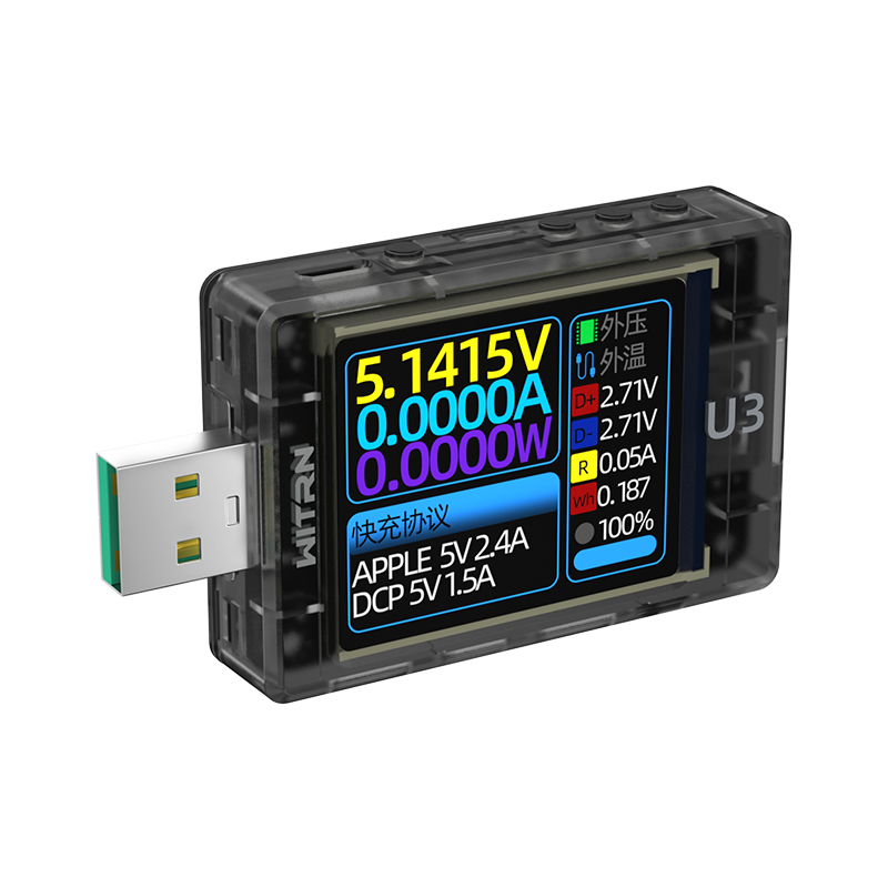 

WITRN U3 USB Tester DC4~ 24V Current Voltage Meter QC5 PD3.0 2.0 PPS Fast Charging Protocol Capacity PD Trigger Monitor