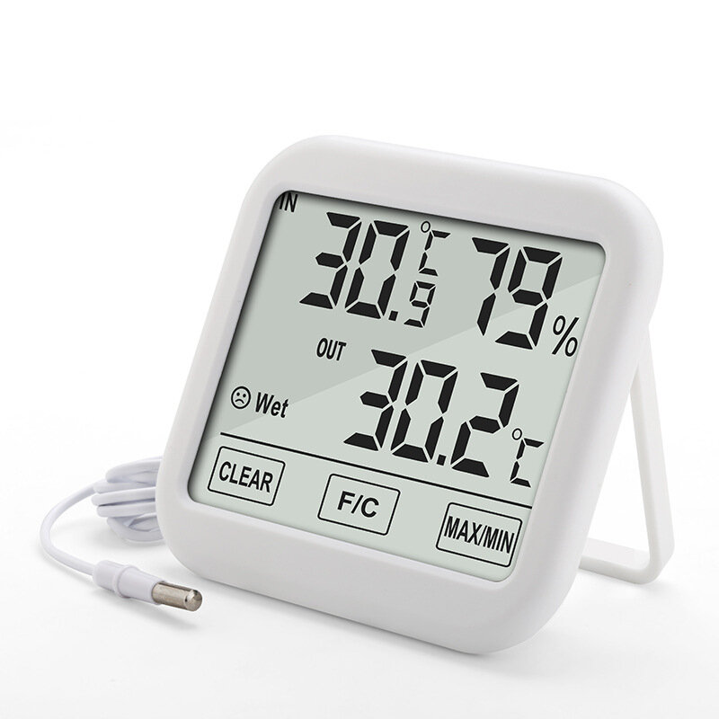 

KIMTOKA TH036 Digital Home Thermometer Hygrometer with Probe Electronic Indoor Temperature & Humidity Sensor