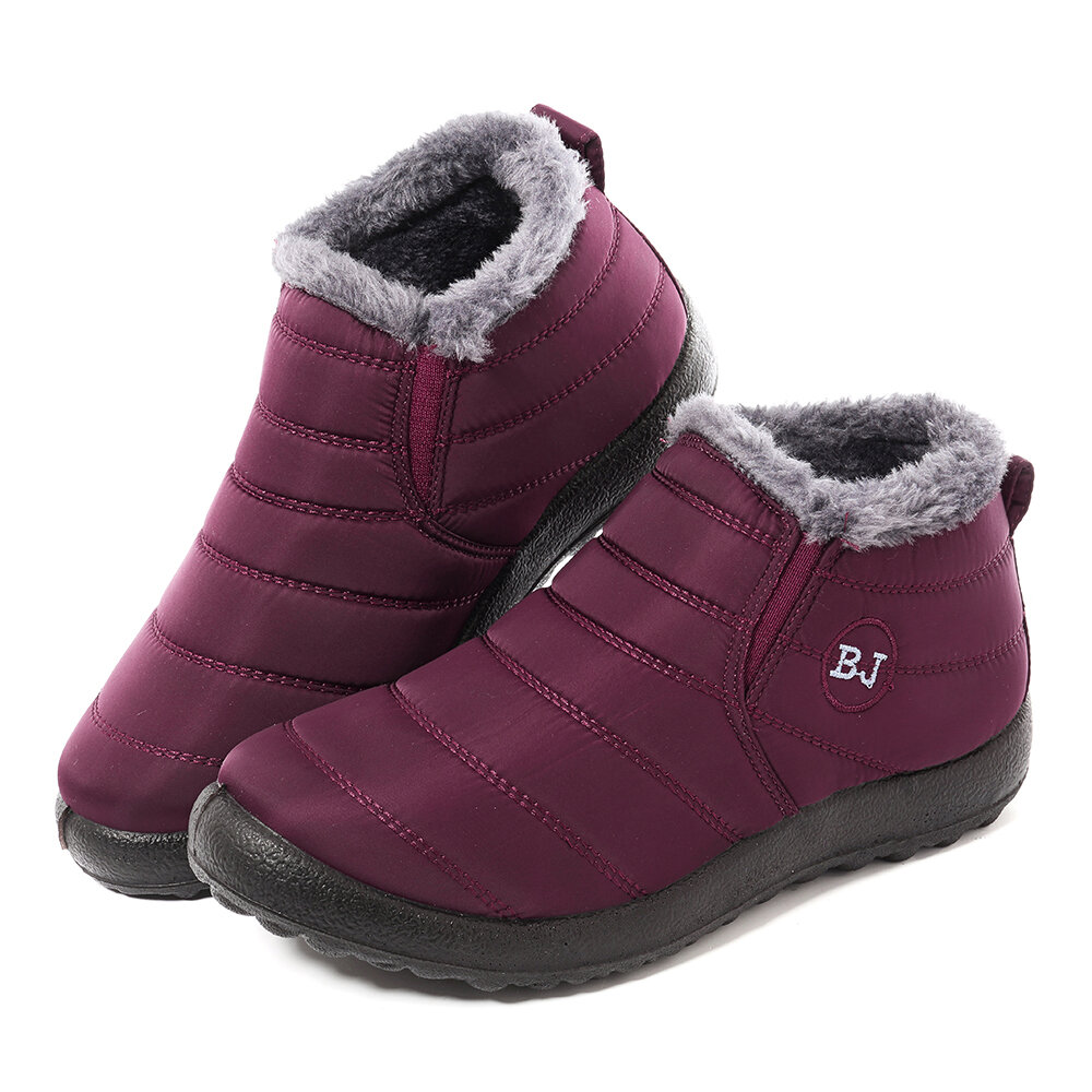 LOSTISY Waterproof Warm Lining Winter Snow Ankle Casual Women Boots