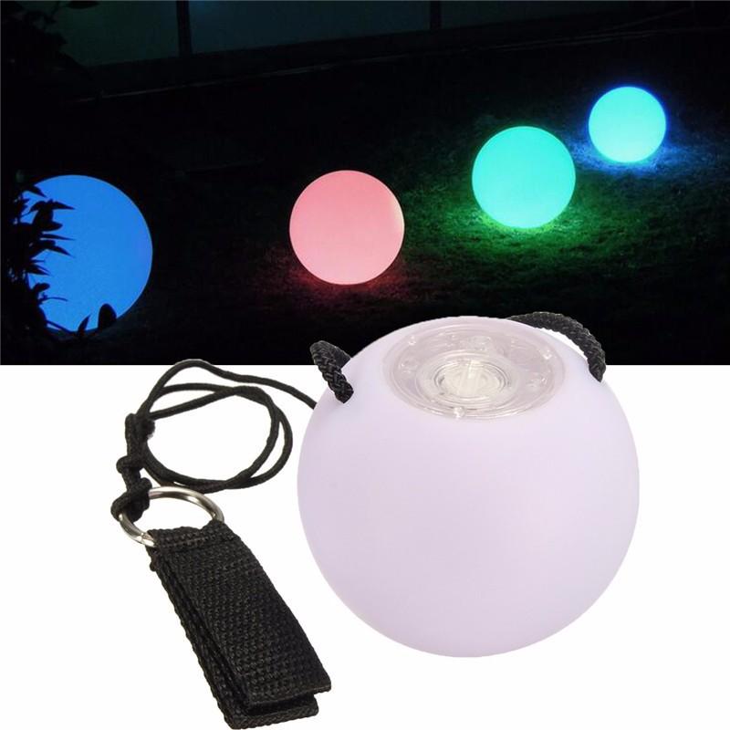 5PCS Pro LED Multi-Coloured Glow POI Thrown Balls Light up For Belly Dance Hand Props