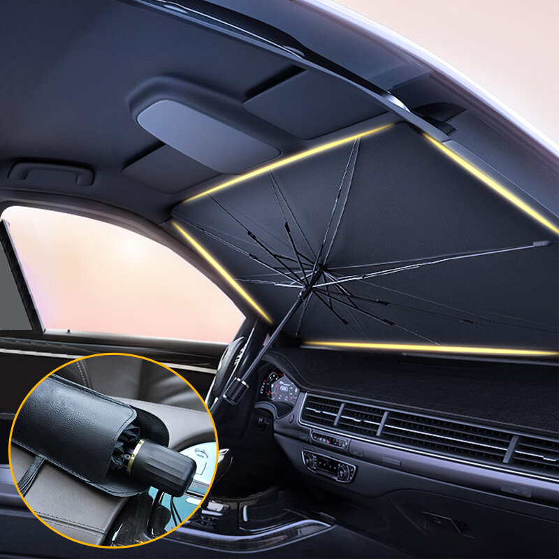 Car Windshield Shade Umbrella - Foldable Car Umbrella Sunshade Cover UV Block Car Front Window Heat Insulation
