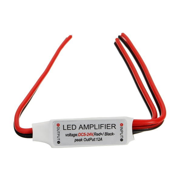 Mini 12A LED Amplifier Controller Power Accessories For Single Color Strip Light DC5-24V