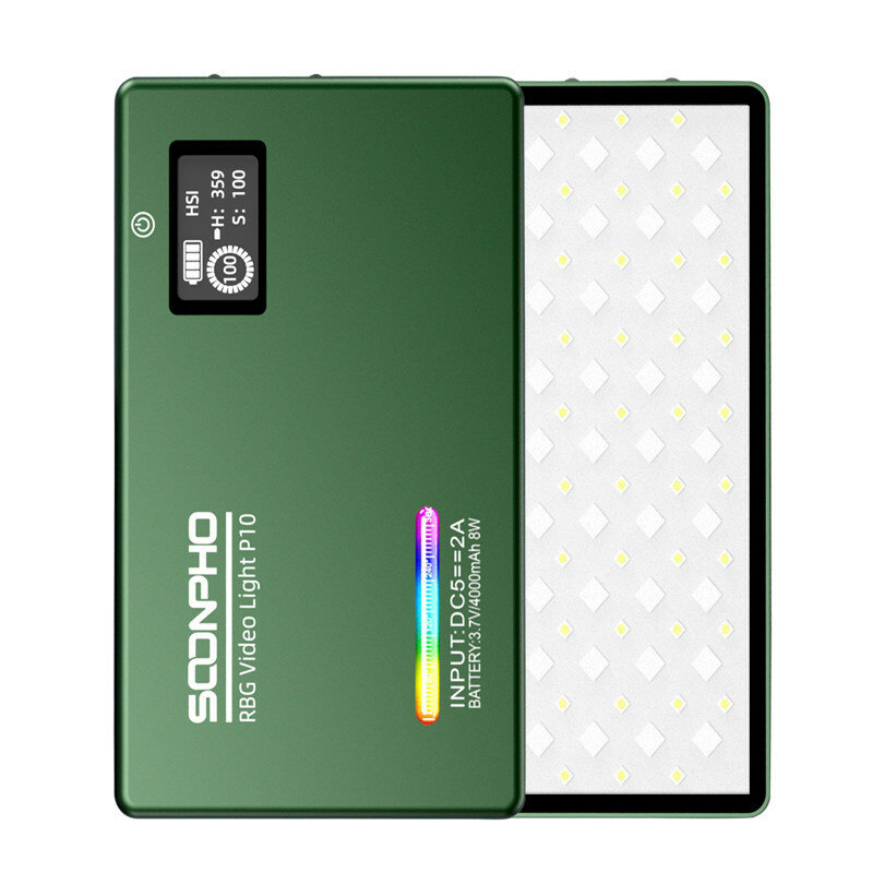 SOONPHO P8 P10 8W 2500K-8500K RGB LED-videolamp CRI 97 Invullicht Fotografie Verlichting voor live-u