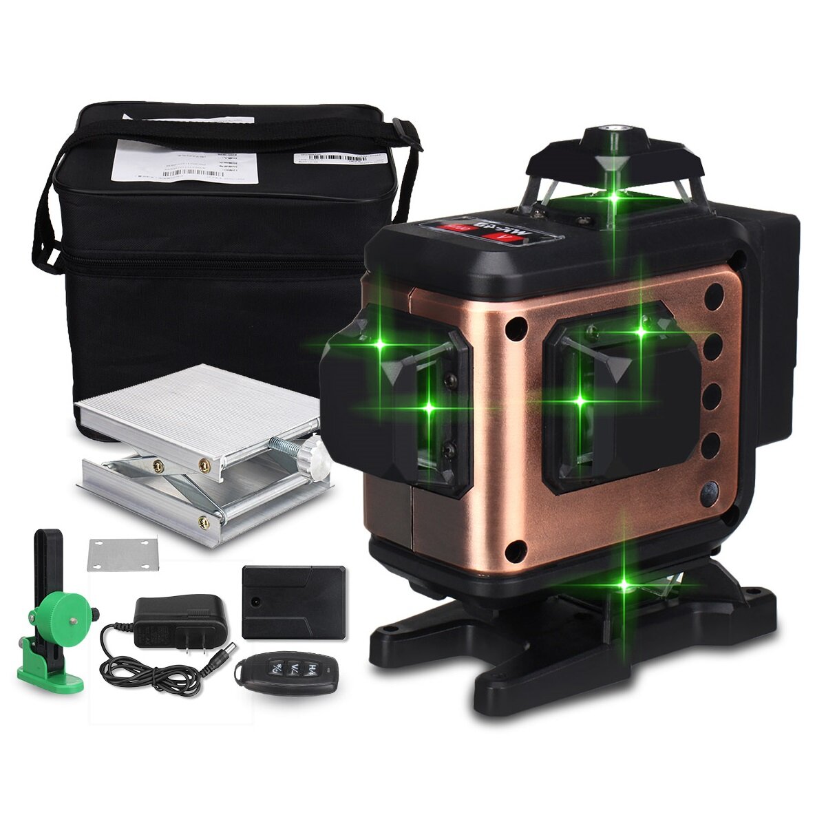 12/16 Lines 4D Green Light Laser Levels 360° Rotation Auto Self Leveling Measure Tool