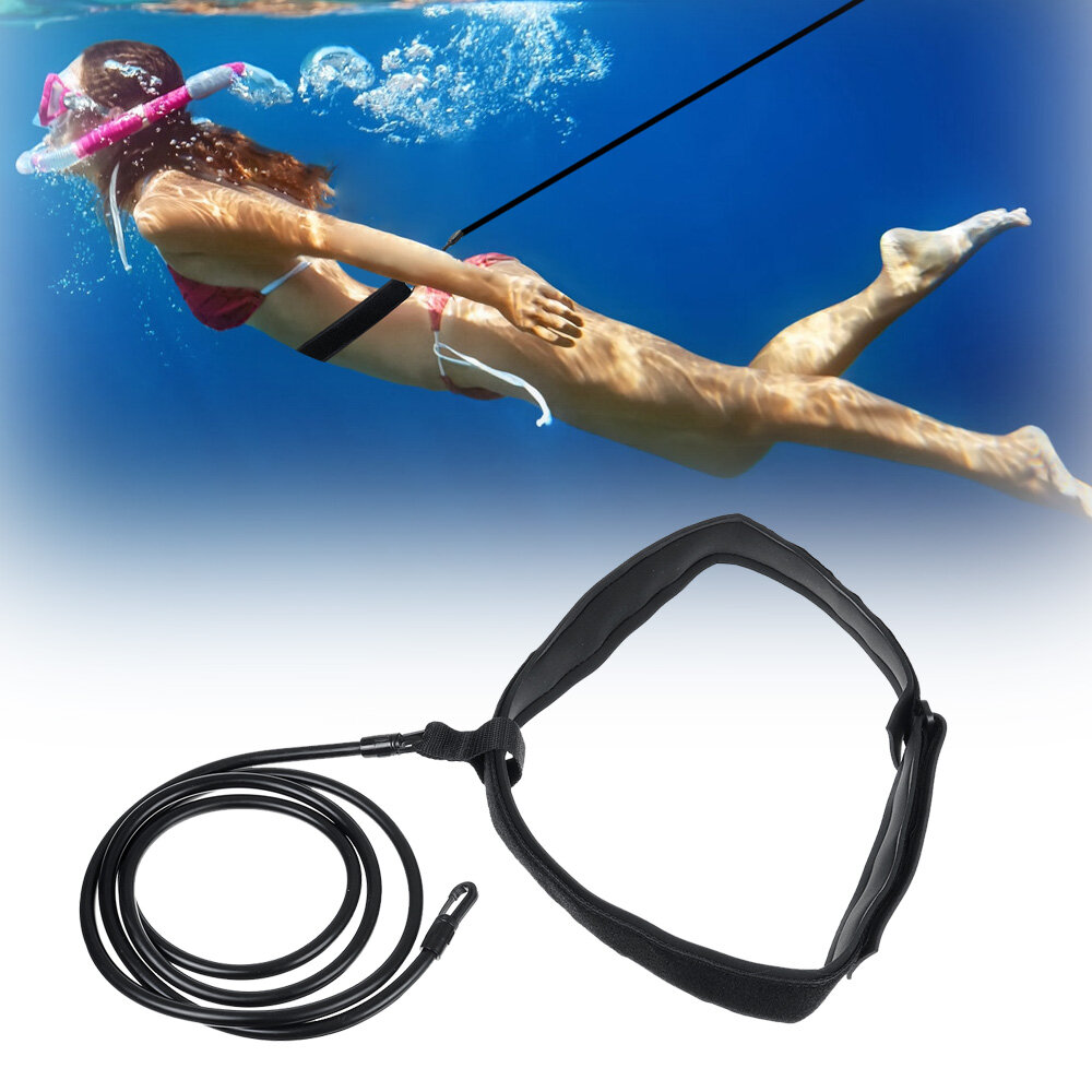 2/3/4x6x10m Black Swimming Resistance Bands Swim Training Belts Harness Static Swimming Exercise wit