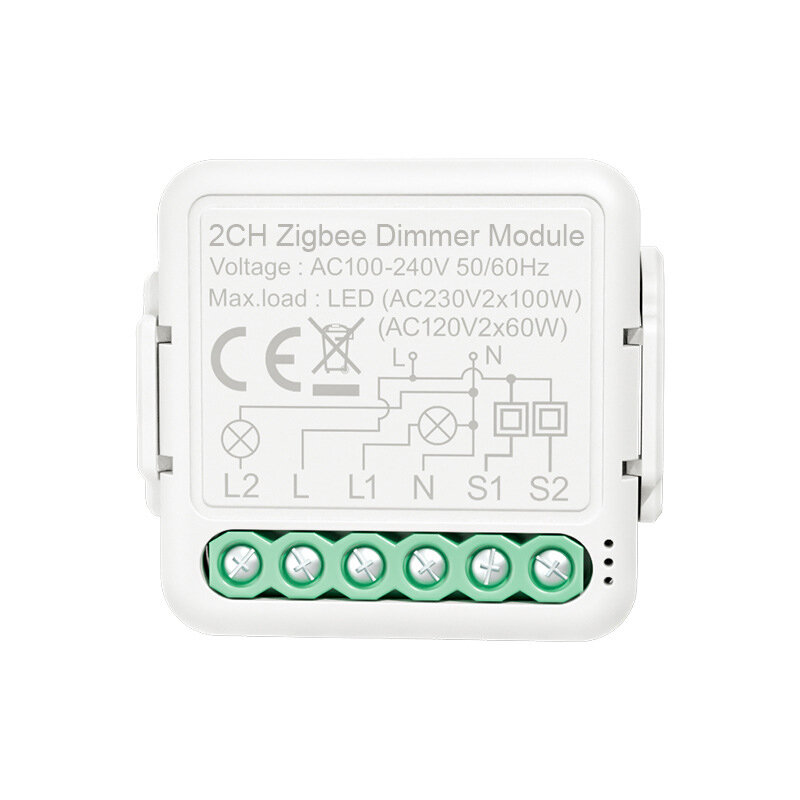 

Tuya Zigbee3.0 2CH Dimmer Smart Switch Module Controller 2 Way Remote Control Smart Light Switch Relay Google Assistant