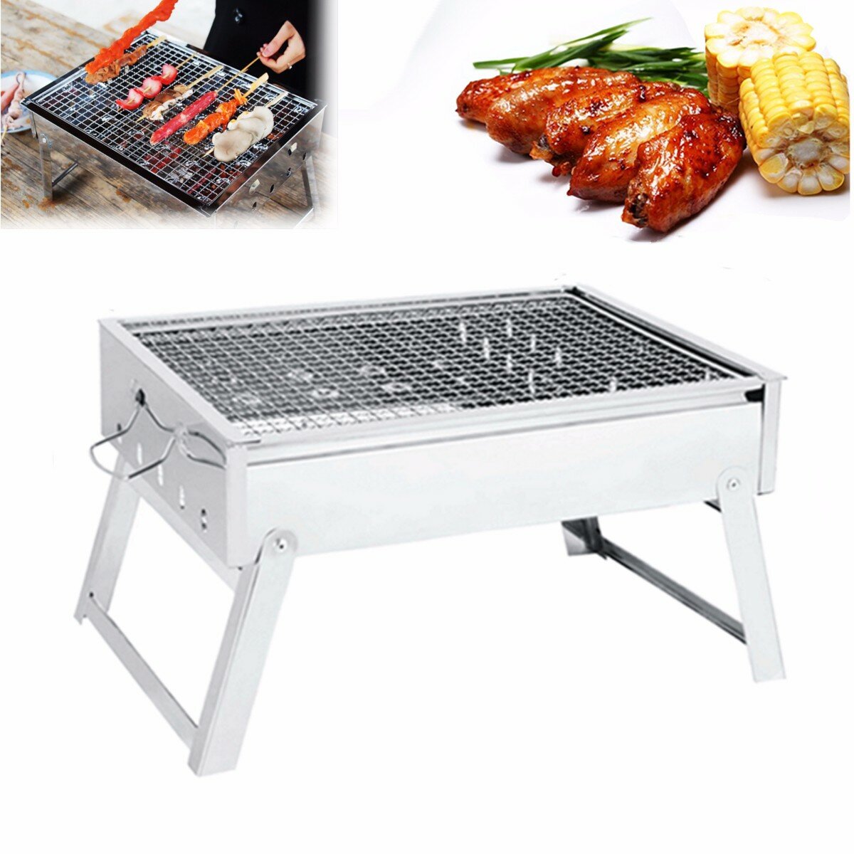 IPRee® Portable Folding Charcoal Stove Barbecue Oven Cooking Picnic Camping BBQ Grill