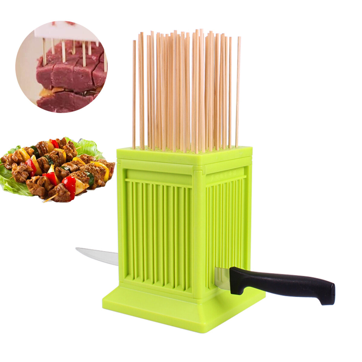 49 Holes BBQ Kebab Maker Meat Skewer Box Barbecue Machine Grill Barbecue Tools Camping Picnic