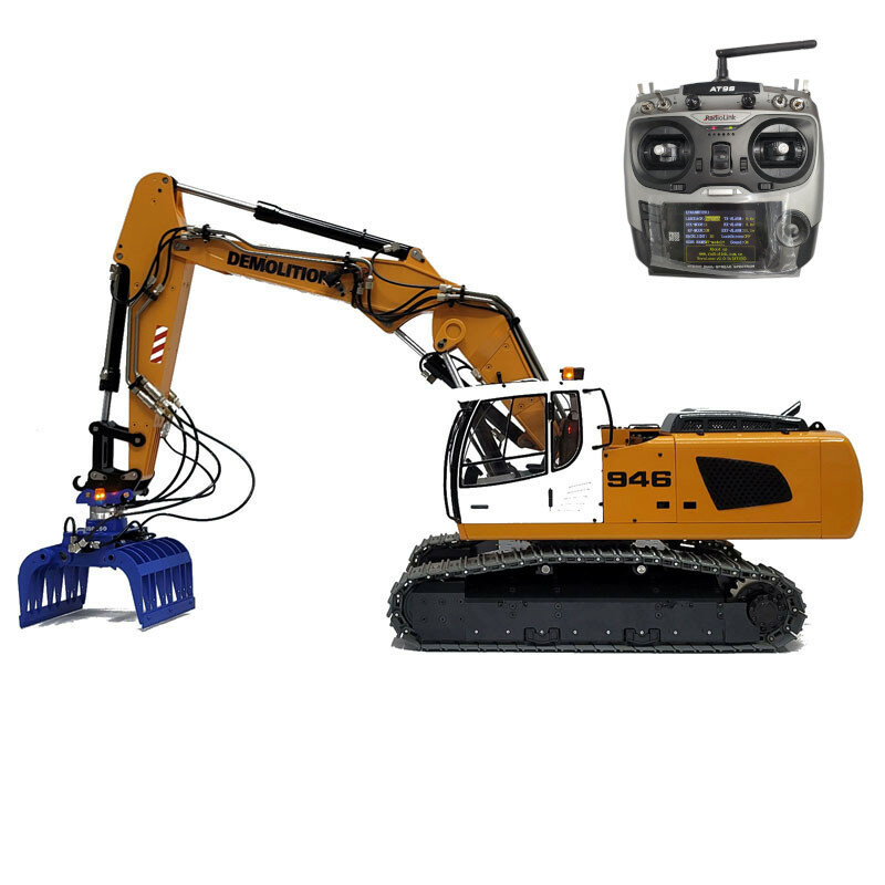 946 3 114 12CH Simulation RC Hydraulic Heavy Excavator Metal Vehicle Model with Adjustable Boom and Remote Control Engi
