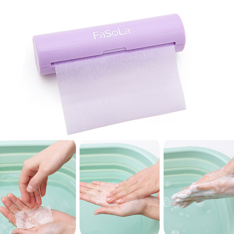 120x7cm Baño de manos de lavado de viaje Jabón Papel portátil desechable Jabón Hacer papel perfumado con espuma