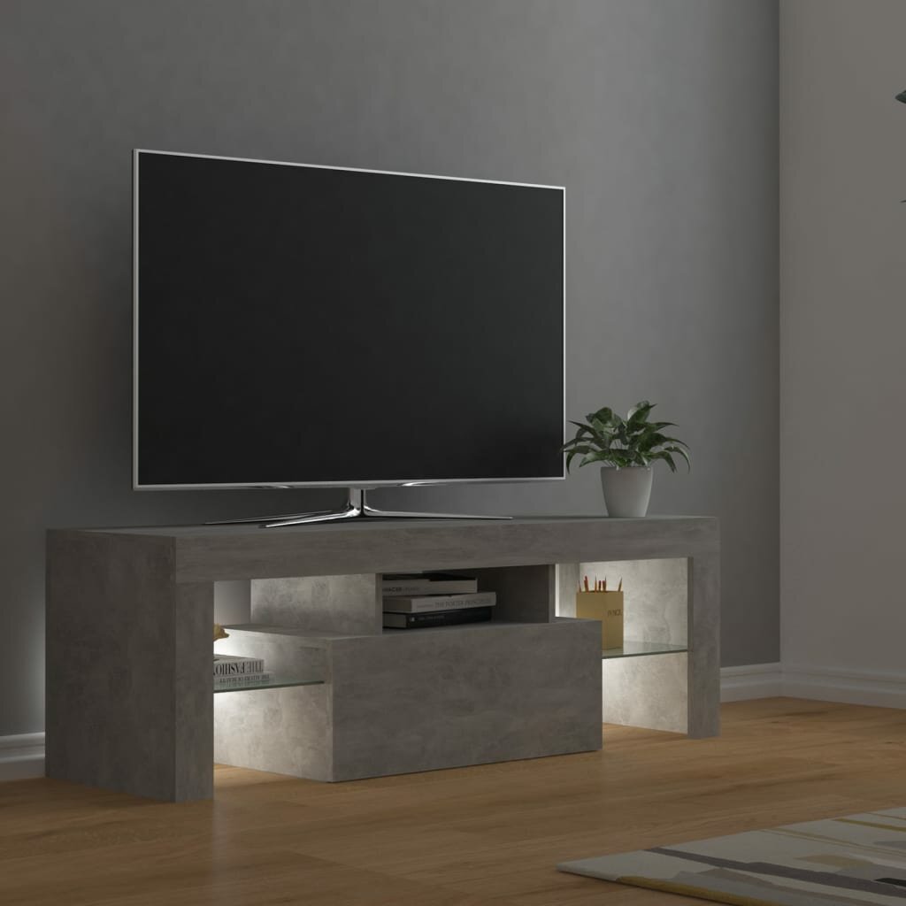 TV Cabinet with LED Lights Concrete Gray 47.2