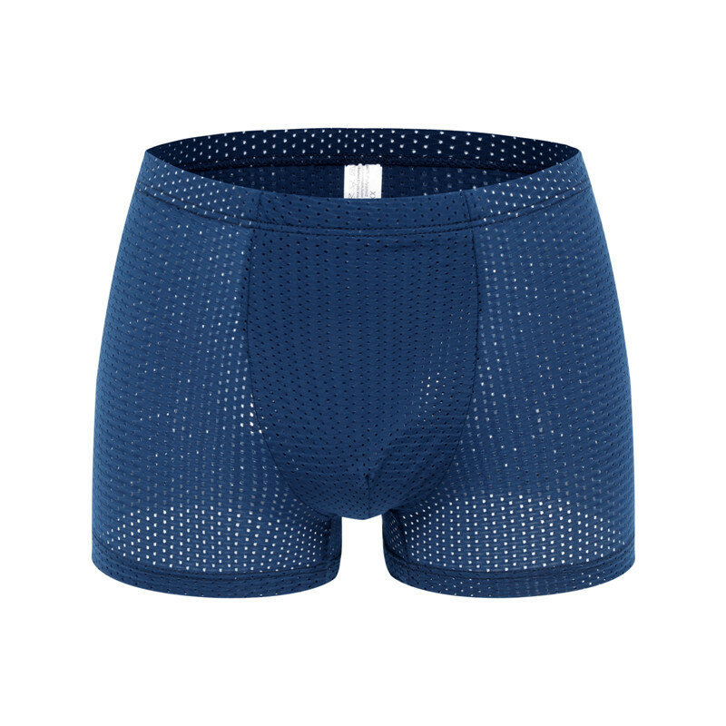 Mens ice silk mesh breathable boxer briefs pouch shorts underwear ...