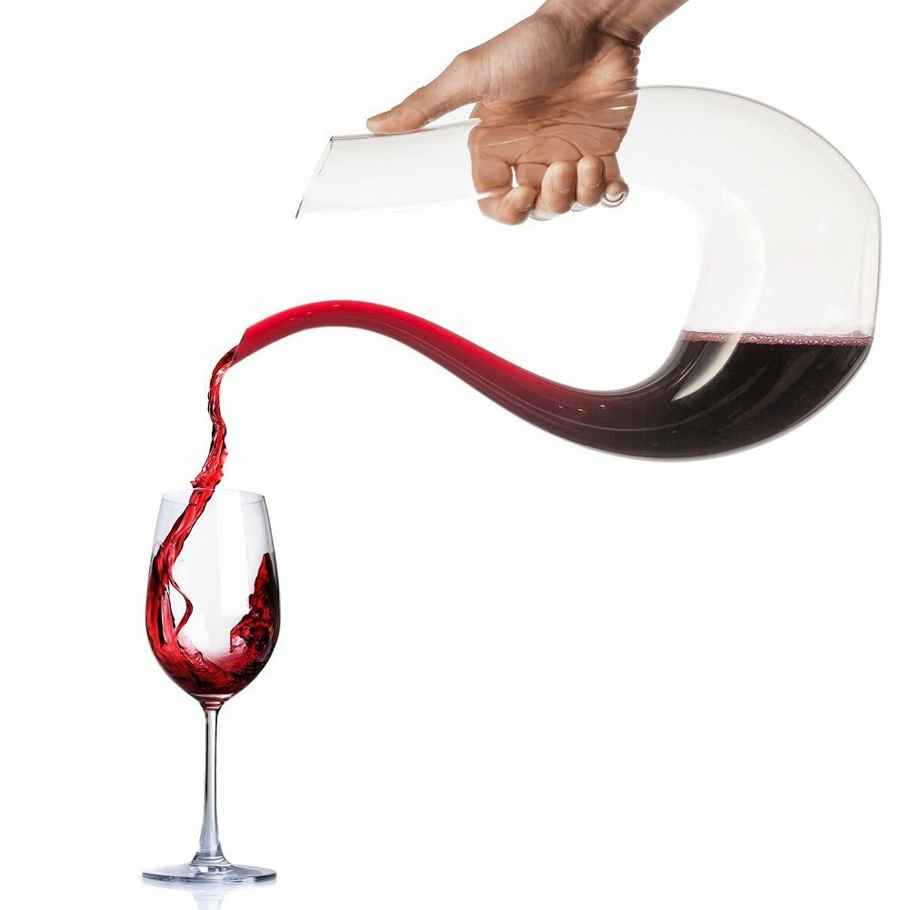 Luxury U Shape Wine Decanter Lead-free Glass Crystal Wine Carafe