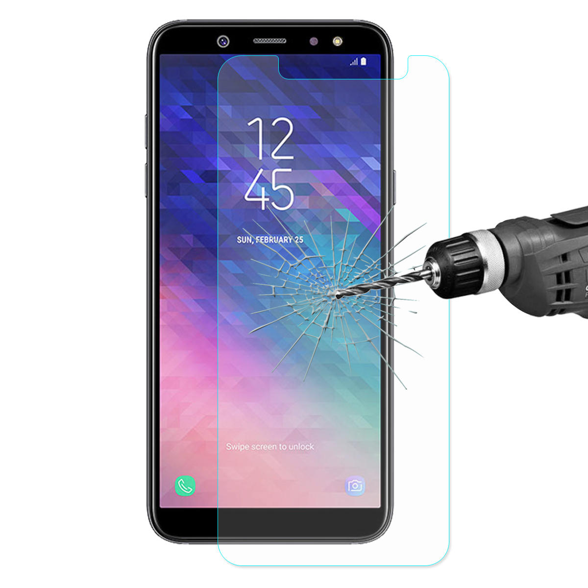 

Enkay Протектор Пленка экрана из закаленного стекла для Samsung Galaxy A6 Plus 2018 0.26мм 2.5D Изогнутый край 9H