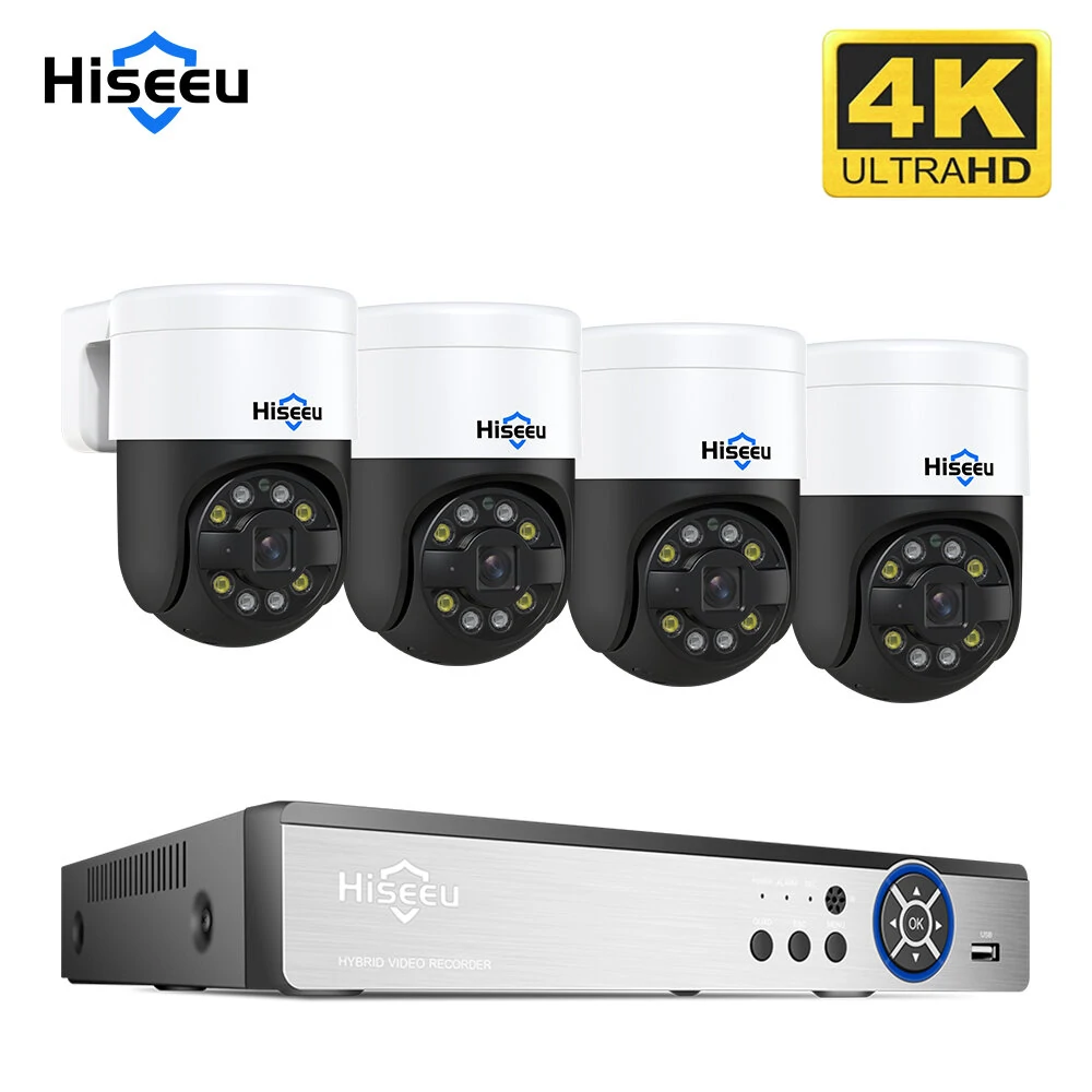 Στα 245,45€ από αποθήκη Κίνας | Hiseeu 16CH NVR 4MP/8MP PoE PTZ Surveillance Camera System Color Night Vision Two-way Audio Human Detection Outdoor IP Camera for Home Security – 8MP