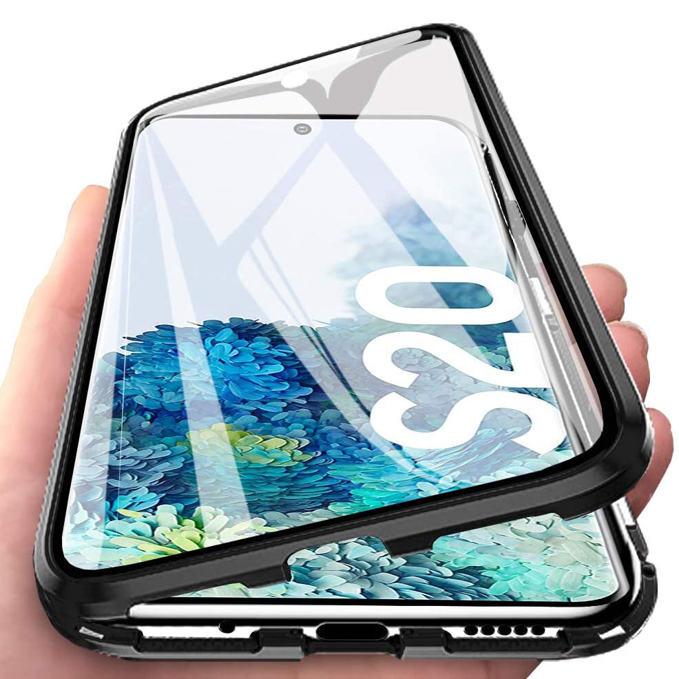 

Bakeey 360º Curved Magnetic Flip Double-sided 9H Tempered Glass Metal Full Body Protective Case for Samsung Galaxy S20 /