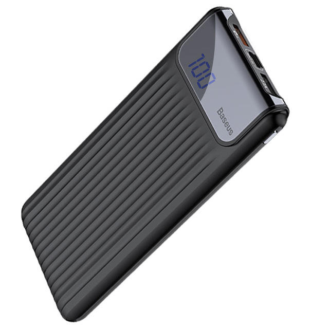 Baseus 10000mAh LCDクイックチャージ3.0デュアルUSBパワーバンクfor iPhone X 8 7 6 for Samsung S9 S8 Xiaomi