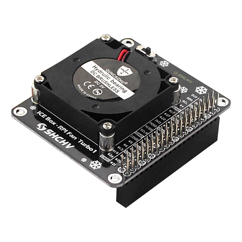 

Catda C2895 LED Dual Cooling Fan Module GPIO Expansion Board for Raspberry Pi 4B/3B+/3B