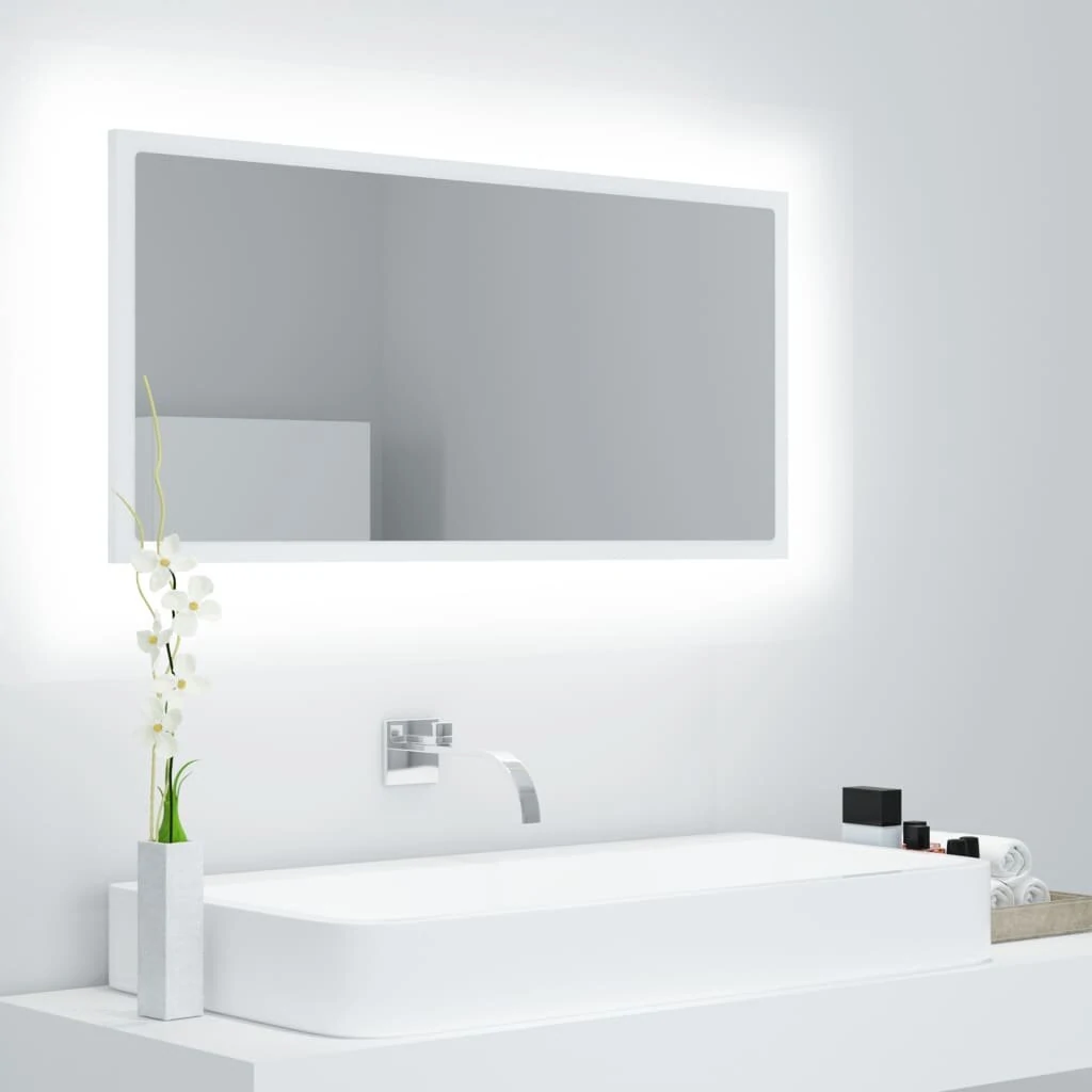 Στα 44,04€ από αποθήκη Ολλανδίας | LED Bathroom Mirror White 35.4″x3.3″x14.6″ Chipboard