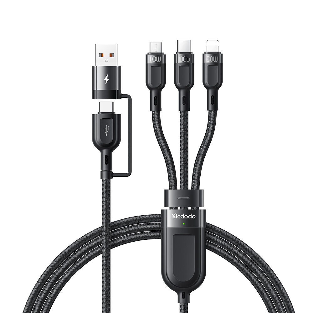 MCDODO 3-In-2 USB Cable Fast Charging Data Transmission Cord Line 1.2m long For iPhone 13 Pro Max For Samsung Galaxy Not