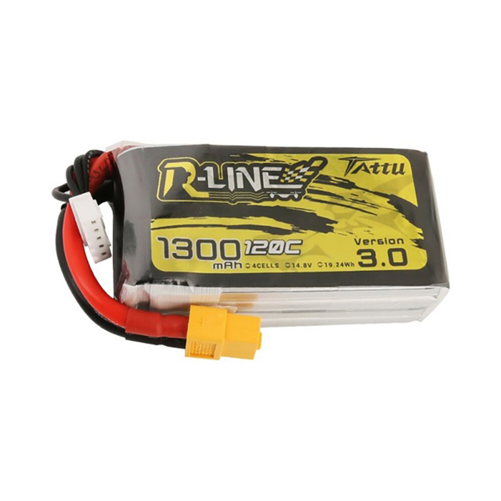 

TATTU R-LINE V3.0 4S 14.8V 1300mAh 120C LiPo Battery XT60 Plug for Wizard X220S 5 Inch RC Drone FPV Racing