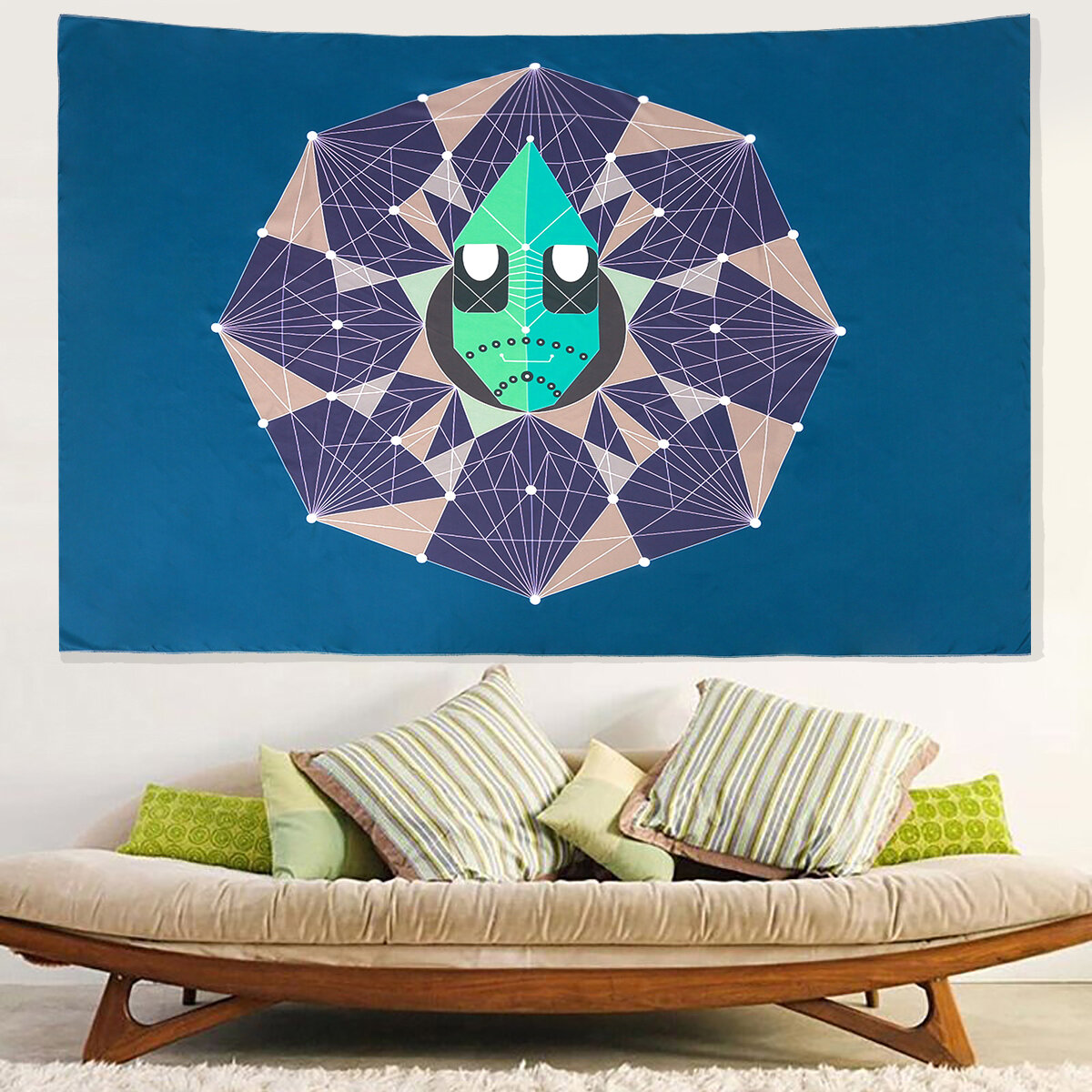 3D Geometry Wall Tapestry Background Cloth Hanging Blanket Home Living Room Office Wall Decoration S