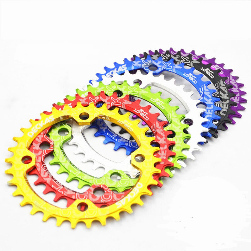 DECKAS 104BCD Round Narrow Wide Chainring For MTB Mountain Road Bike 32T 34T Single Disc Bicycle Com