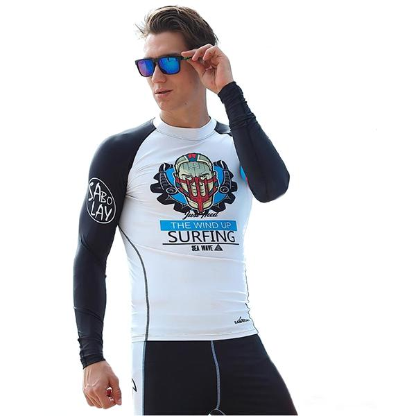 Image of Mnner Taucheranzug Shirts Tops Langarm Badeanzug Wasserdichte schnell trocknende Kleidung Surfen