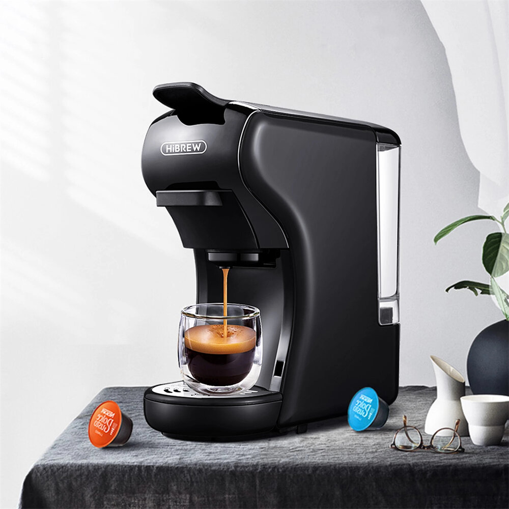

HiBREW H1 Coffee Machine 19 Bar 4 in 1 Multiple Capsule Espresso Cafetera, Pod Coffee Maker Dolce Milk & Nexpresso & Pow