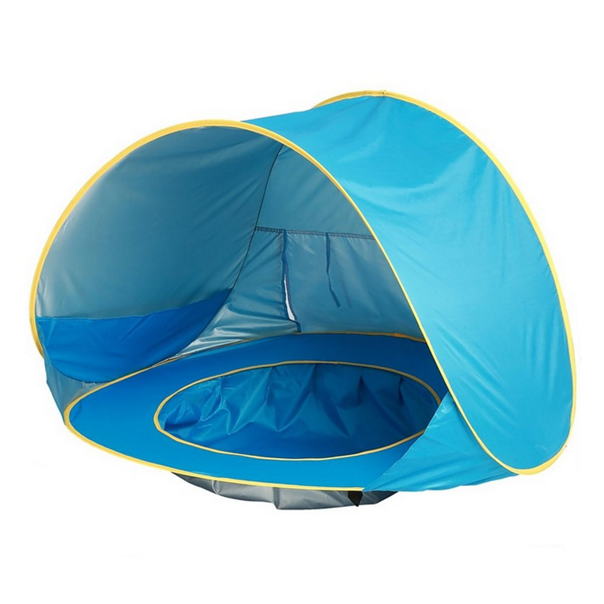 Tenda de praia para bebê com proteção UV e piscina, à prova d'água, fácil de montar, para acampar ao ar livre e se proteger do sol.