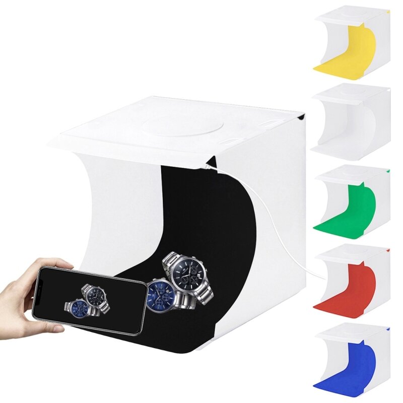Puluz foldable led light soft box photo studio photography lighting tent mini box softbox with 6 color backdrops